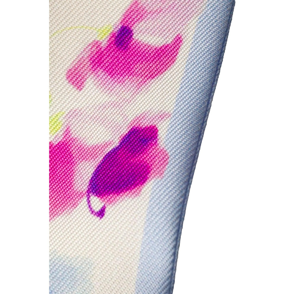 Prada Light Blue Floral Print Silk Thin